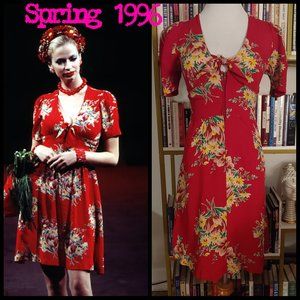 💐Last Call Sale💐 Vintage Betsey Johnson 1996 Floral 40s Dress Runway 4 XS S